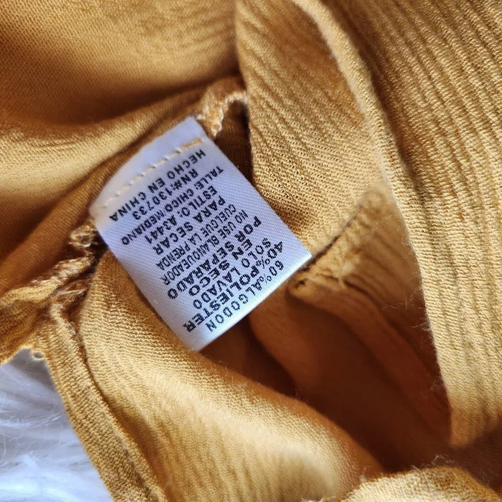 Umgee Mustard Yellow‎ Floral Embroidered Kimnono Cardigan Sz S/M Boho Cottage - Picture 13 of 15